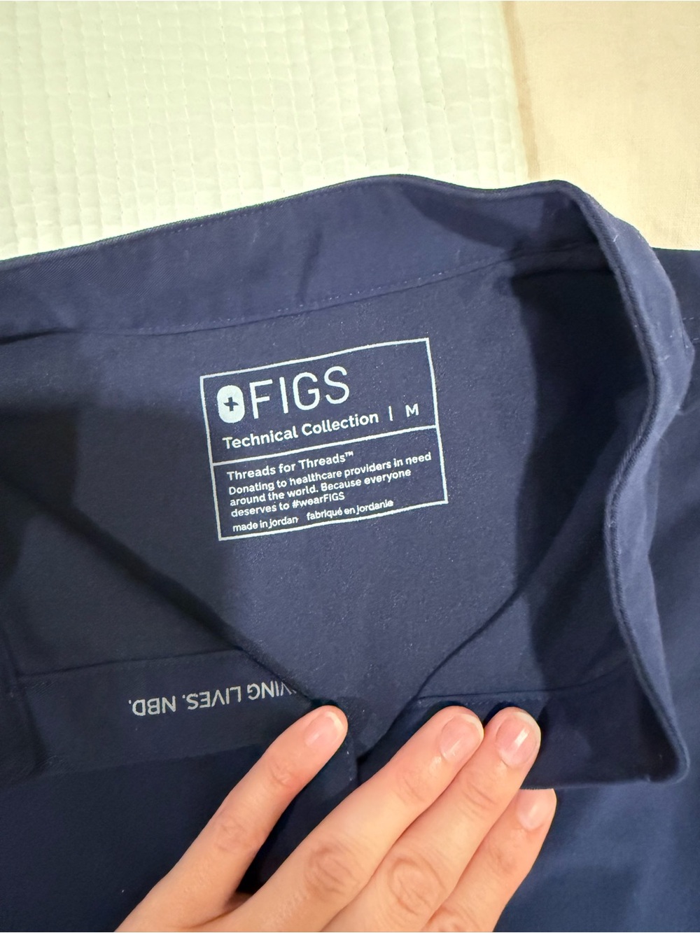 Figs Navy Sleeveless Mock-Neck Scrub Top - Picture 3 of 6